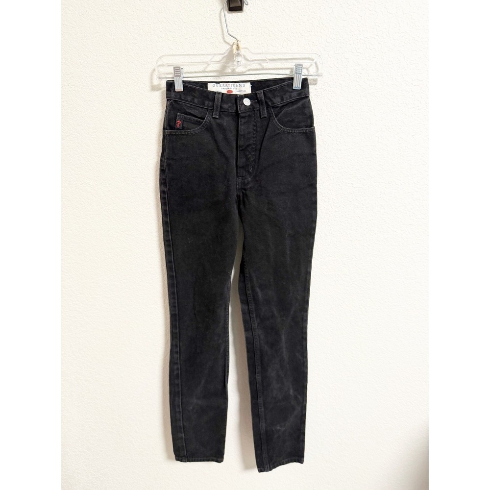 Guess Vintage Y2K Original Classic Fit Narrow Leg Jeans High‎ Rise Black Size 24